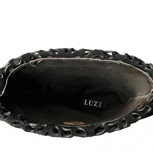 Luzzi Made in Italy Genuine Leather Boots Boho with Velvet like Crotched trim - Picture 9 of 12